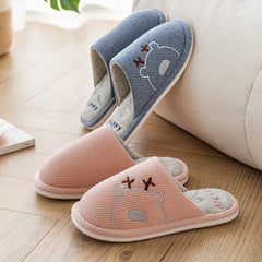 Linen Slippers House Shoes Couple Slippers Bedroom