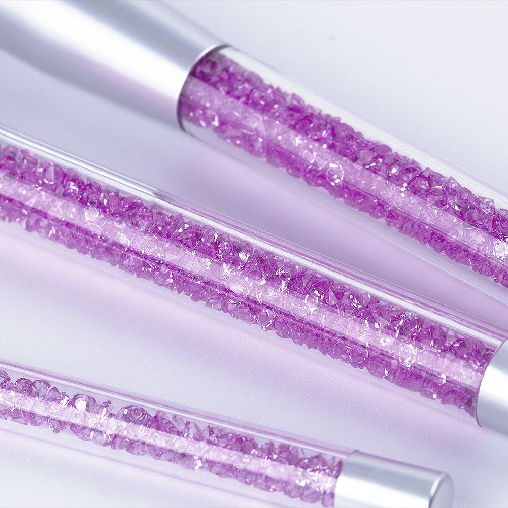 8pcs Purple And Pink Makeup Brushes | Aesthetic Crystal Makeup Brush Set