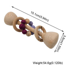 Baby Beech Wood Rattles Teething Toys