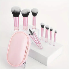 8 Long Tube Makeup Brushes Suit Multicolor