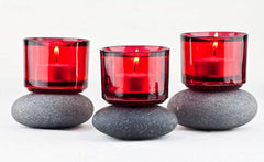 Tea Lights Candles, Smokeless, 50 Pcs, Red Candles, Unscented Candles, Mini Candles, Decorations for Wedding, Party, Votives, Christmas, Valentines Day Candles (Round)