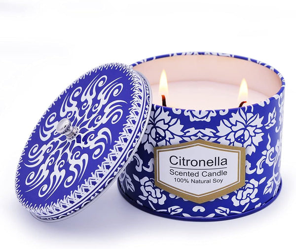 Outdoor Citronella Candles 8.5Oz Soy Wax Candles for Home Mother'S Day Gift