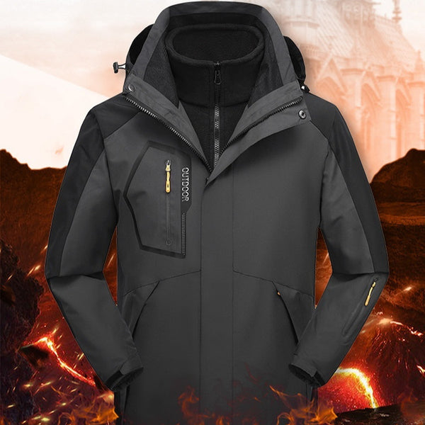 Winter Outdoors Three-in-one Coat Warm-keeping Cotton Clothing Shell Jacket Cotton-padded Coat For Men And Women