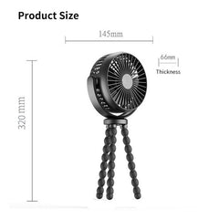 Baby Stroller Fan Hand Held Rechargeable USB Bladeless Small Folding Fans Mini Ventilator Silent Table Outdoor Cooler Neck Fan