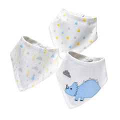 Simple Printed Cotton Baby Saliva Towels 3 Pieces