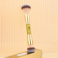 Makeup Foundation Brushes Double Ended Blush Powder Brush, Duo Bronzer Blush Ideal for Cream or Powder