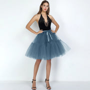 5 ply tulle skirt ladies prom dress midi skirt ladies high waist ballet skirt pleated tulle skirt ladies school mesh skirt