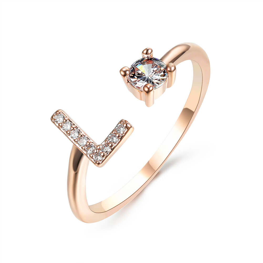 Adjustable Initial Letter Ring For Women | 26 Letter Initial ring