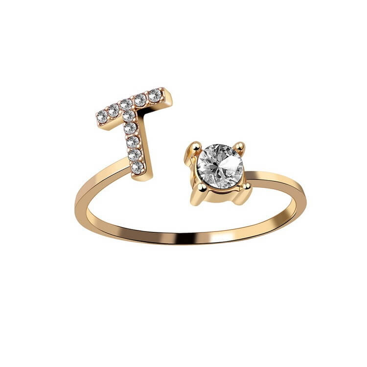 Adjustable Initial Letter Ring For Women | 26 Letter Initial ring