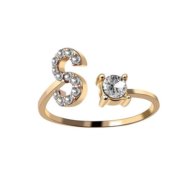 Adjustable Initial Letter Ring For Women | 26 Letter Initial ring