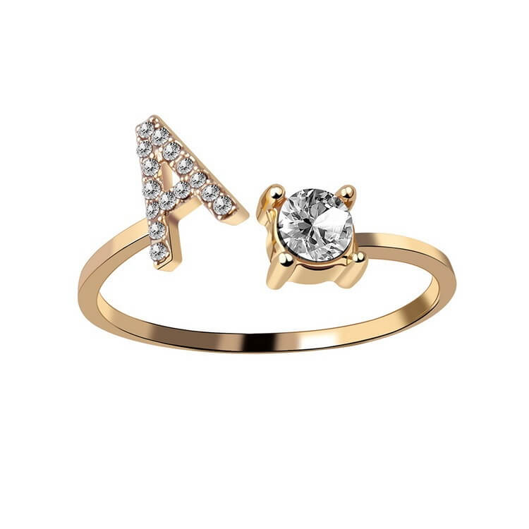 Adjustable Initial Letter Ring For Women | 26 Letter Initial ring