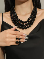 Black Pearl & Rhinestone Set