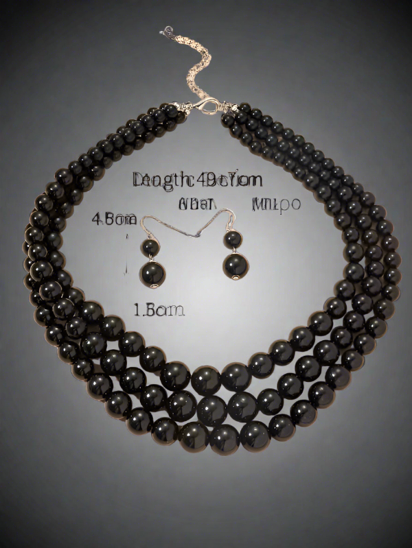 Black Pearl & Rhinestone Set