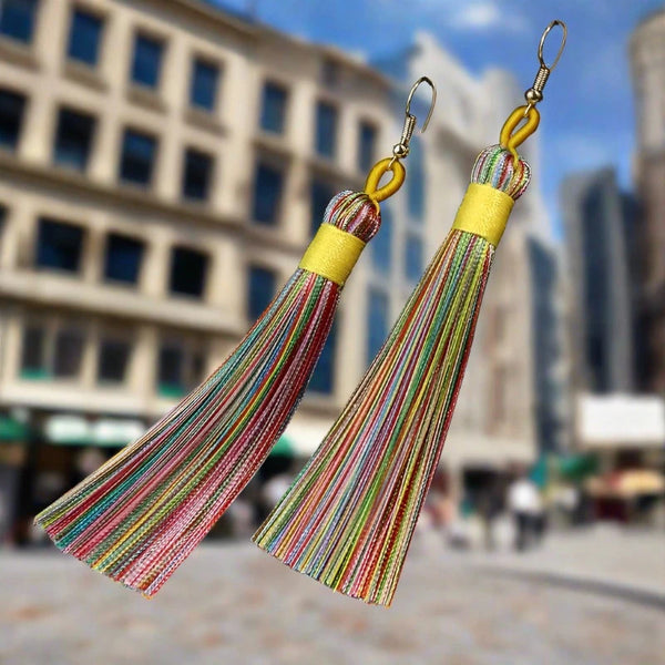 Boho Women's Multicolor Tassel Pendant Earrings