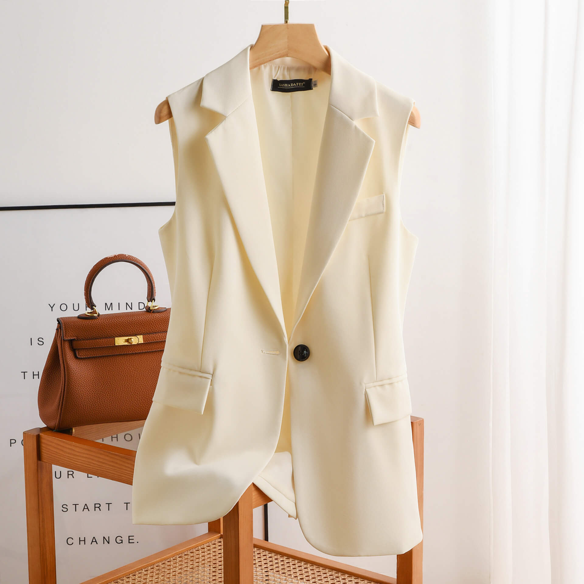 Black Women's Tailored Suit Vest |  Women's Sleeveless Suit Vest