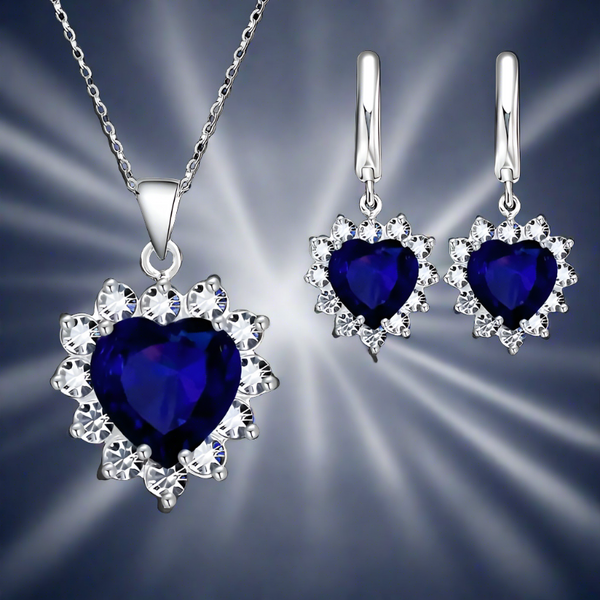 Blue Diamond Pendant Set