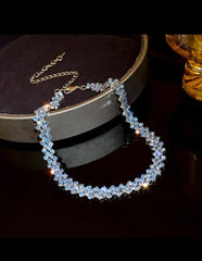 Blue Luxury Shiny Rhinestone Necklace