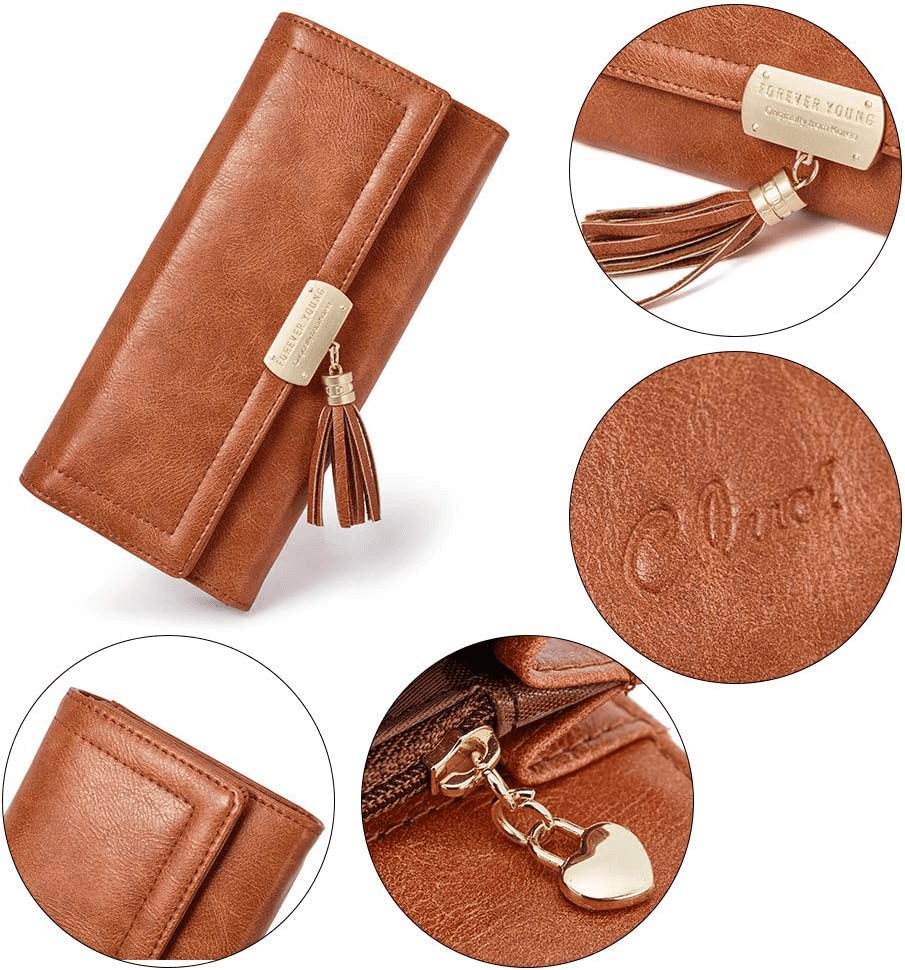 Brown Leather Wallet For Women | Multi Card Organizer Wallet