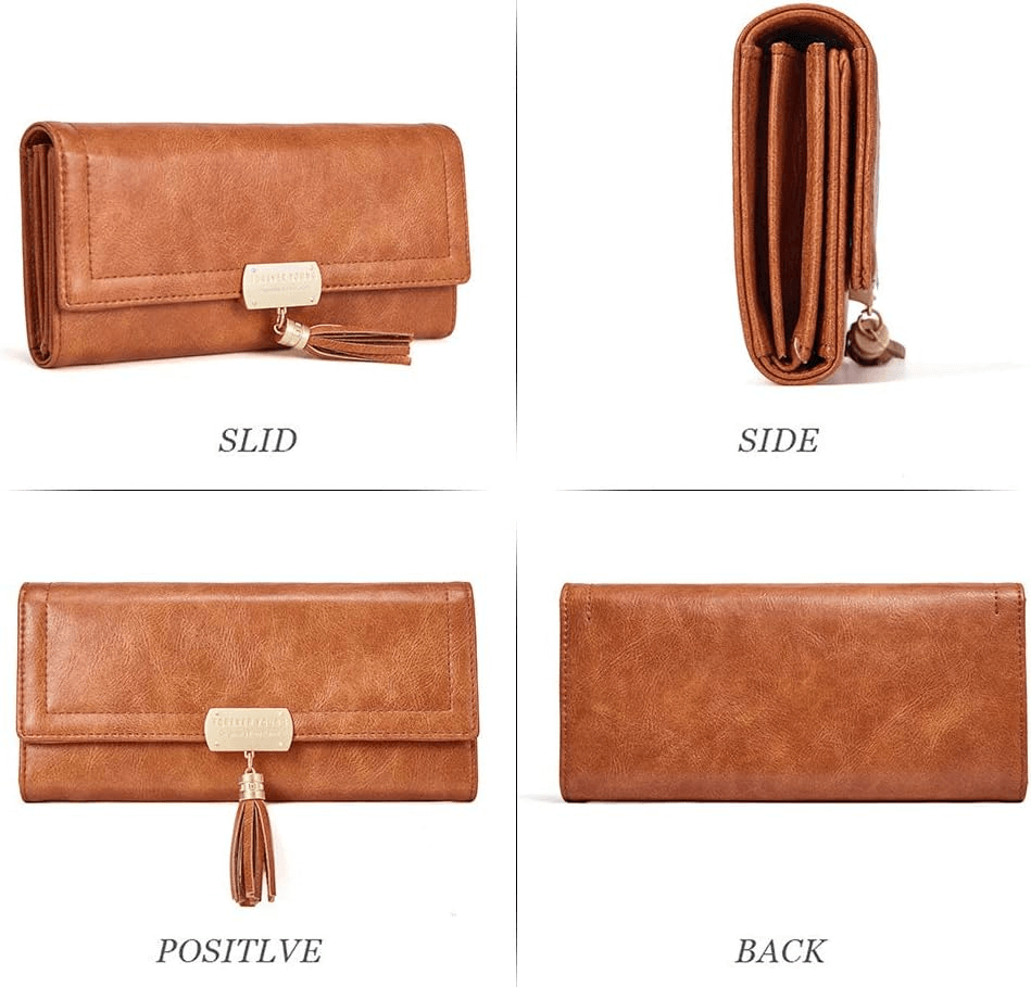 Brown Leather Wallet For Women | Multi Card Organizer Wallet