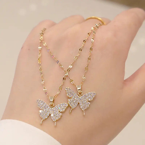 Korean Fashion Golden Butterfly Pendant