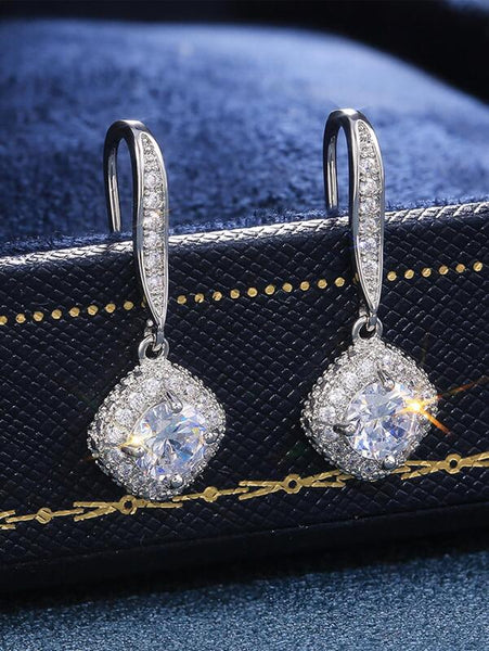 Glamorous Cubic Zirconia Drop Argyle Earrings