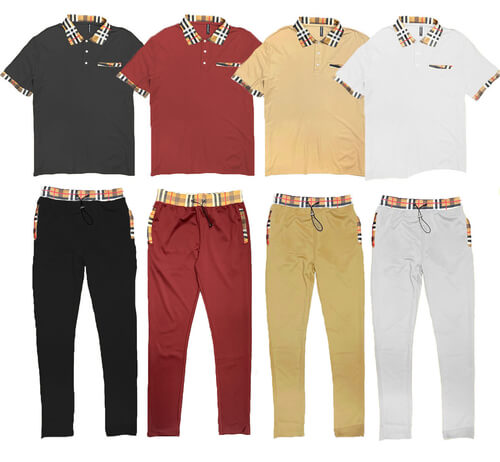 Checkered Polo And Pant Set | Checkered Two-Piece Outfit