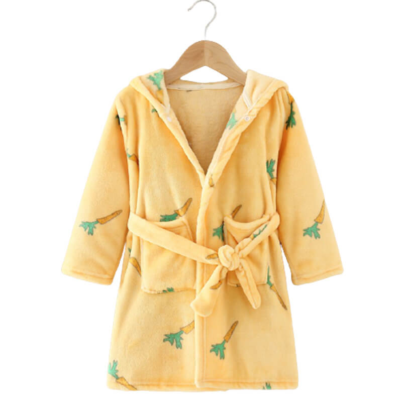 Children’s Flannel Bathrobe | Kids Thick Flannel Bathrobe With Hood