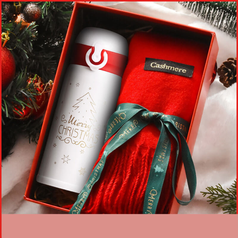 Christmas Gift Thermos Cup | Luxury Insulated Tumbler Gift Set For Her