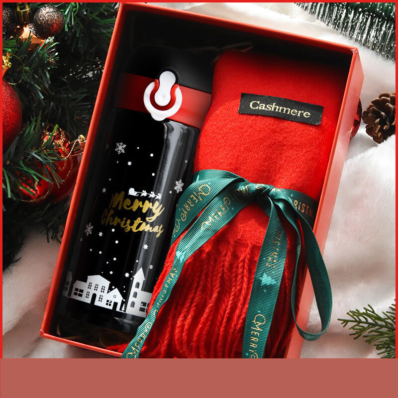 Christmas Gift Thermos Cup | Luxury Insulated Tumbler Gift Set For Her