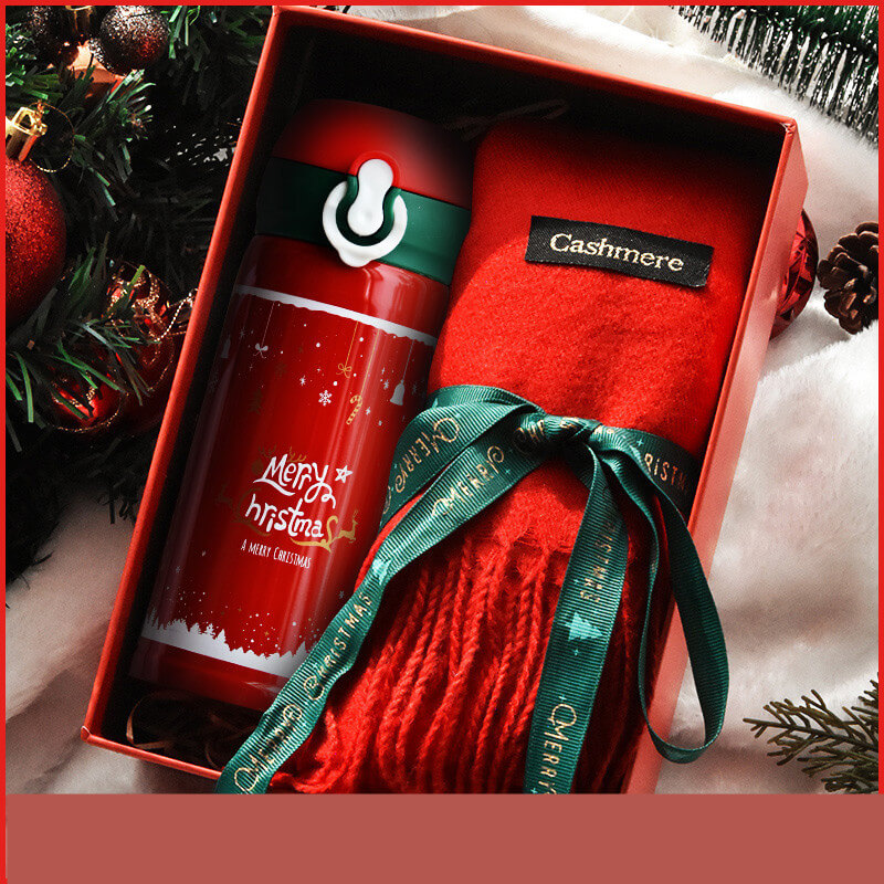 Christmas Gift Thermos Cup | Luxury Insulated Tumbler Gift Set For Her