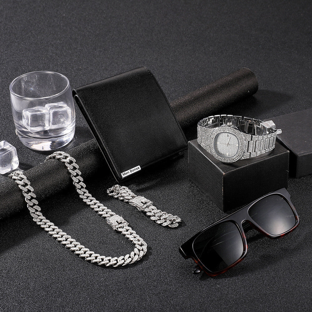 Complete Men's Accessory Set  Wolf 5 Piece Gift Box Set