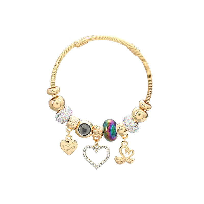Couple Bracelet Set With Heart Pendant | Couples Bracelet Heart