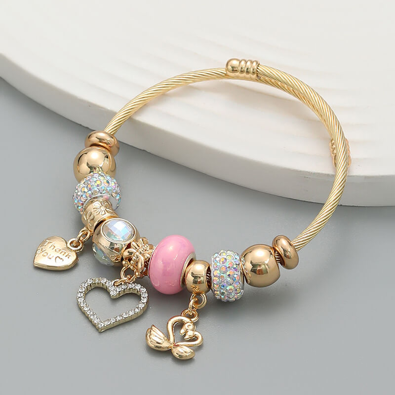 Couple Bracelet Set With Heart Pendant | Couples Bracelet Heart