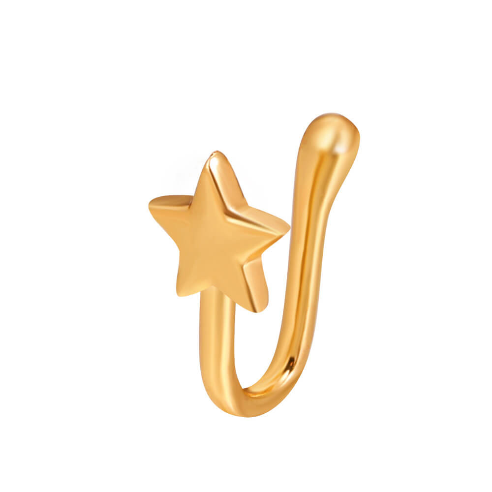 Creative Star Heart Crown Nose Ring | Small Star Nose Piercing Jewelry