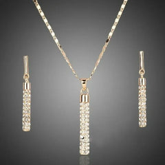 Sparkling Crystal Rhinestone Zircon Cylindrical Rod Set