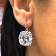 Luxury Shiny Square Zircon Dangle Earrings