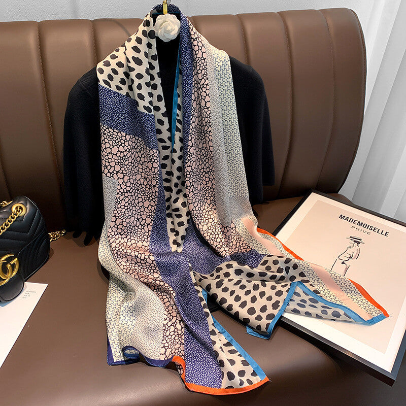 Decorative Winter Scarf With Flowers |  Warm Floral Fashion Scarf 