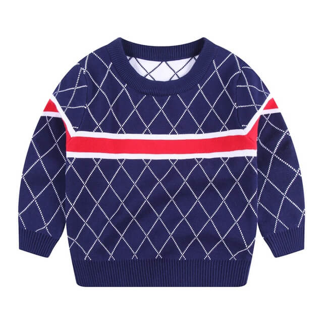 Diamond Pattern Boys Jumper | Cotton Diamond Stitch Sweater Boy