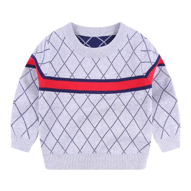 Diamond Pattern Boys Jumper | Cotton Diamond Stitch Sweater Boy
