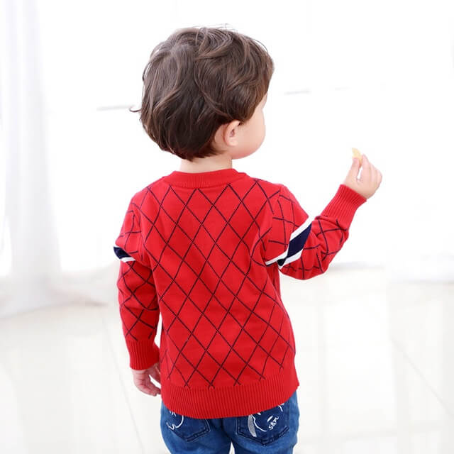 Diamond Pattern Boys Jumper | Cotton Diamond Stitch Sweater Boy