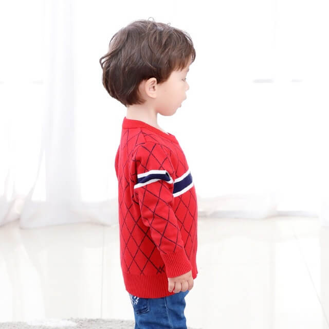 Diamond Pattern Boys Jumper | Cotton Diamond Stitch Sweater Boy