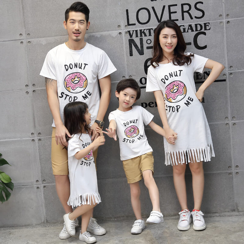 Donut Printed Fringed Flapper Dress | Donut Print Dress For Female