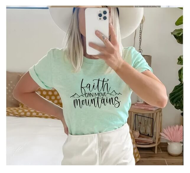 Faith Can Move Mountains Shirt  Cute Church Outfit Shirt