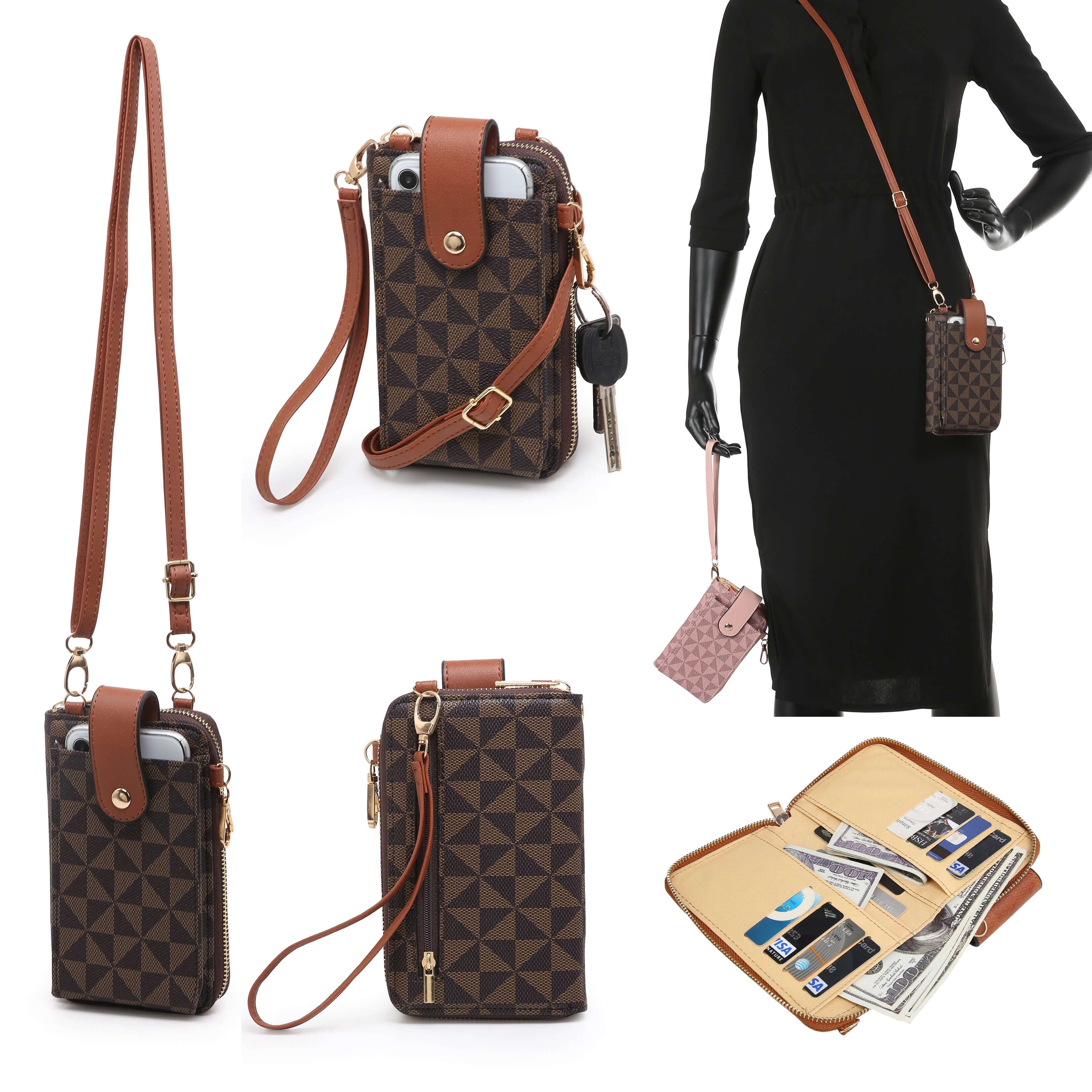 Faux Leather Crossbody Bag With Zipper | Designer Style Crossbody