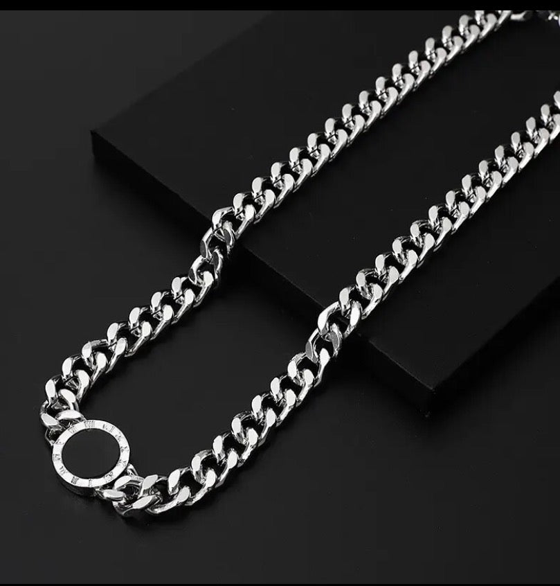 Stainless steel Roman numeral necklace