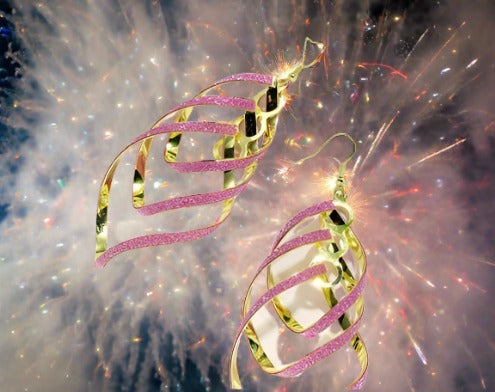 Metal Layered Swirling Geometric Earrings(multiple colors)