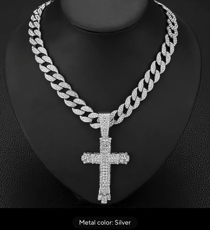 Cross Cross Pendant Necklace For Men HiCuban Chain