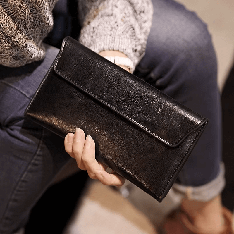 Genuine Cowhide Wallet For Women  Cowhide Clutch Wallet Ladies