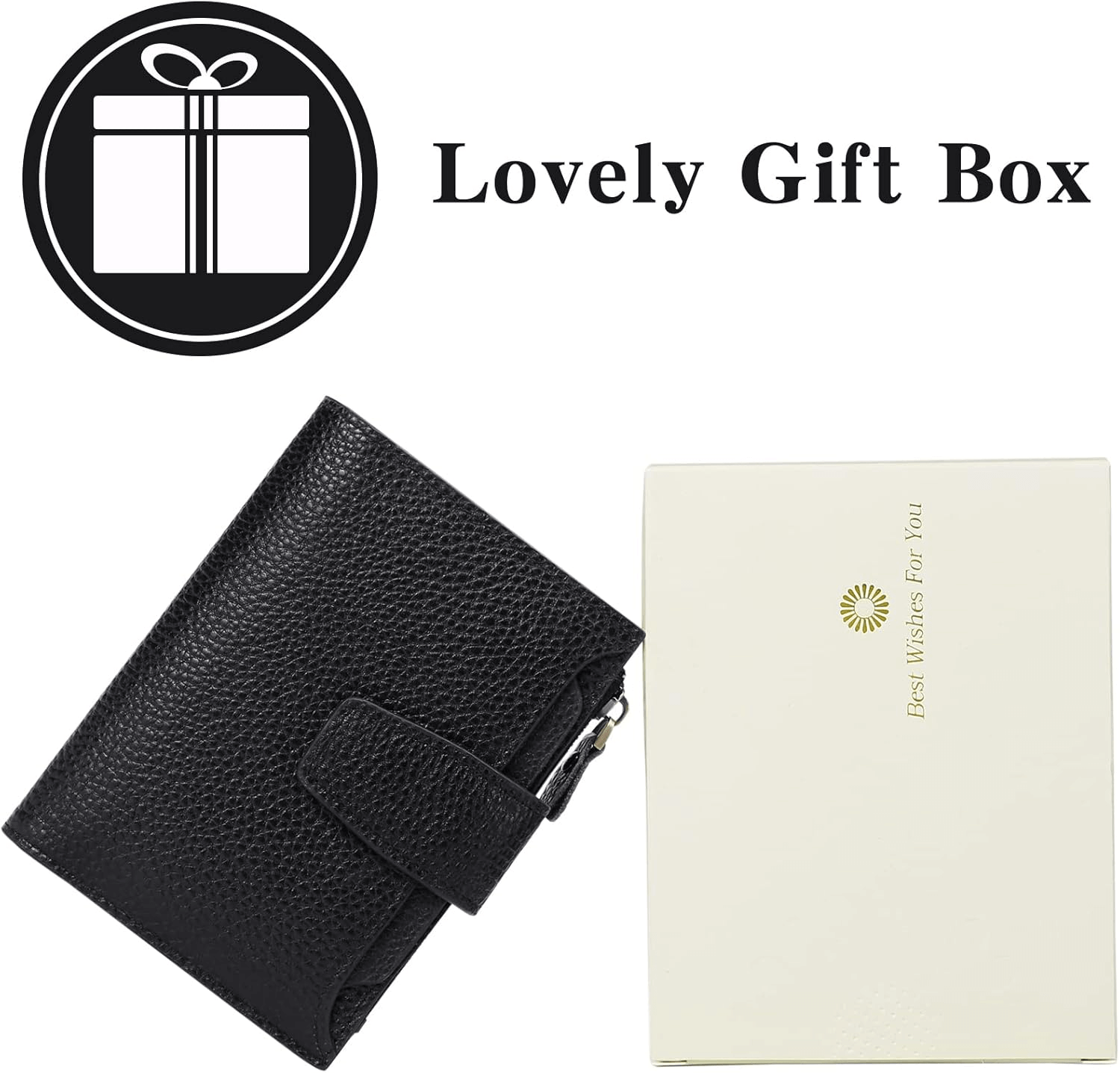 Genuine Leather RFID Wallet Women | Small Zip Around Leather Wallet