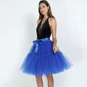 5 ply tulle skirt ladies prom dress midi skirt ladies high waist ballet skirt pleated tulle skirt ladies school mesh skirt